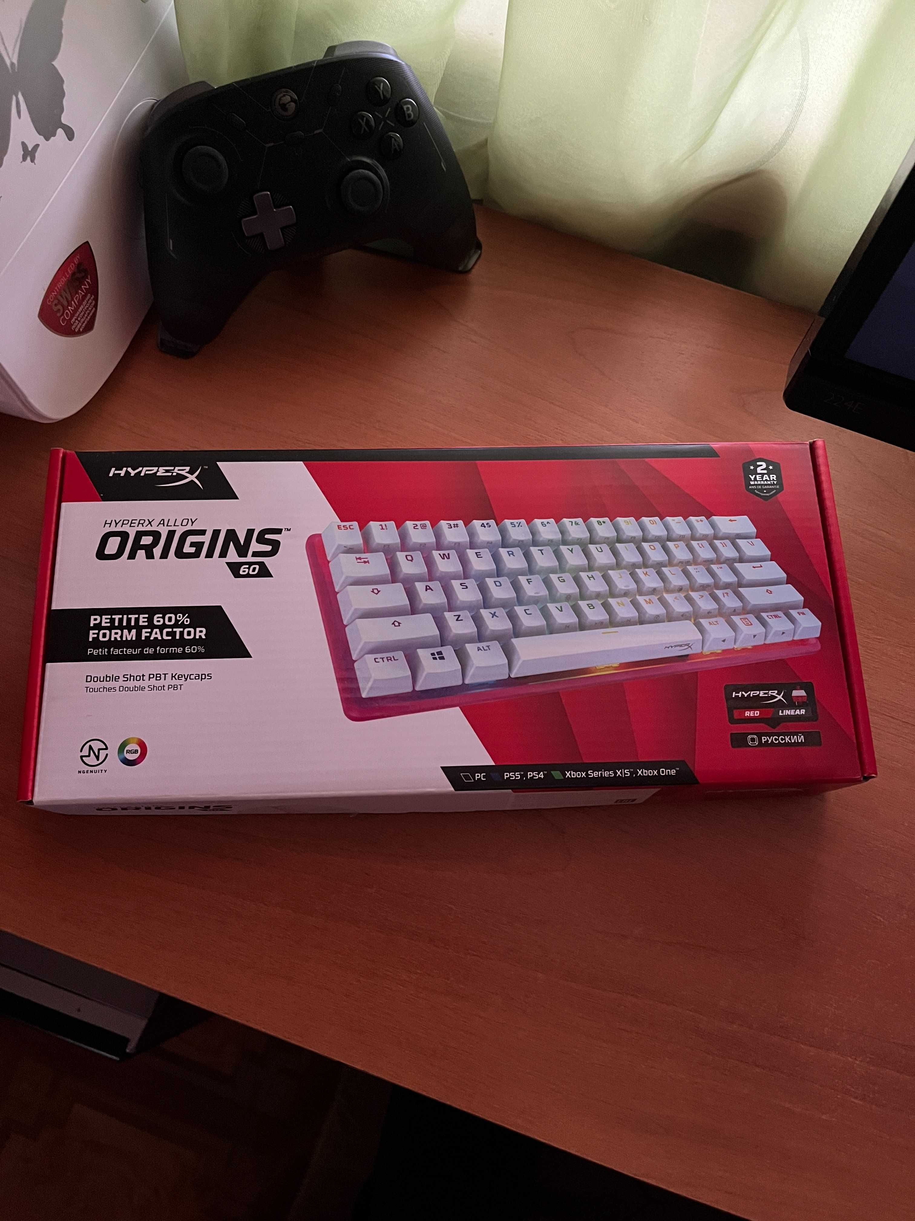 Клавиатура HyperX Alloy Origins 60, White-Pink