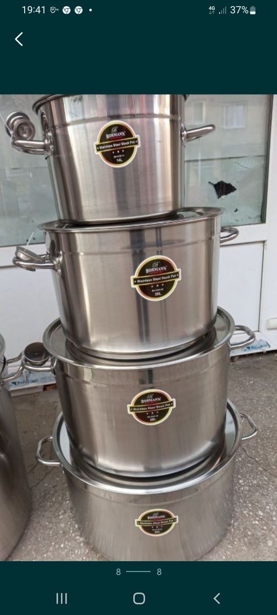 Oală inox cu capac 140 L +Ofertă 489 lei  14 L /20/30/39/50/68/9