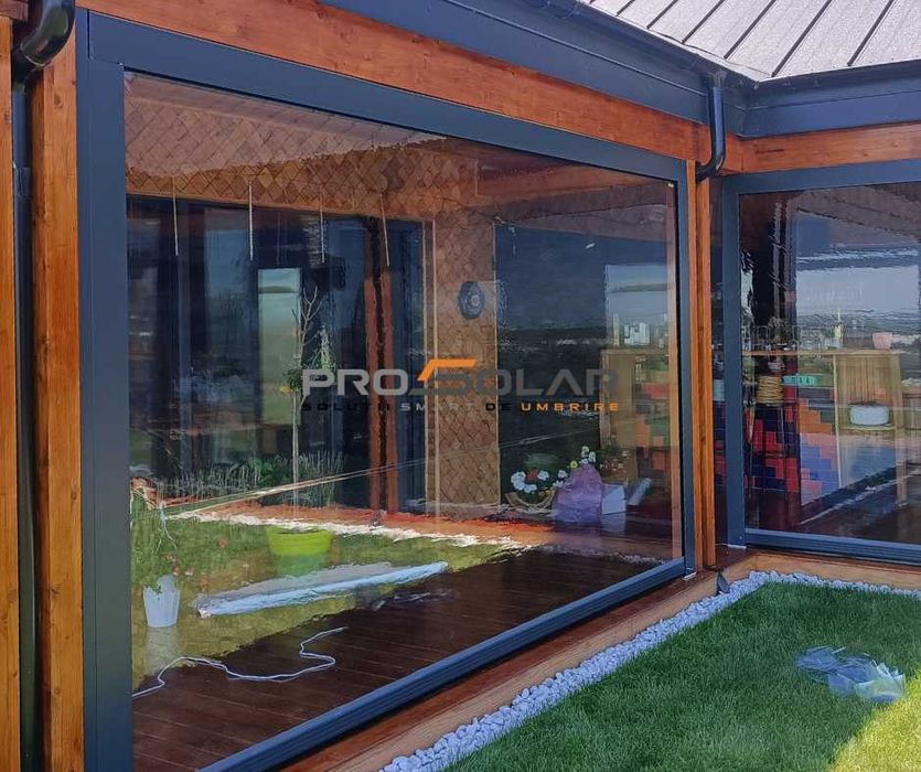 Pereti anti-vant/Rulou transparent/Folie capse/Prelata terasa