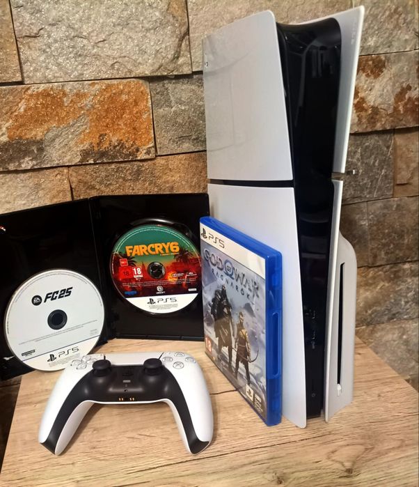 Ps5 / PlayStation 5 Slim 1 TB HDD cu peste 20 jocuri + 3 jocuri pe CD