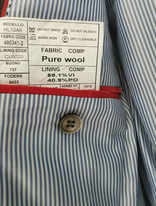 Sacou Suitsupply 48 Pure Wool