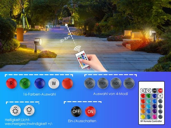 Комплект RGB LED градински лампи декоративно осветление за двор