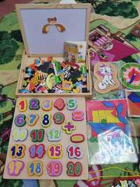 Cifre și litere alfabet numere plastic lemn magnet
