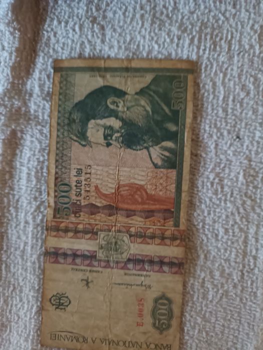 Vind  bancnotă de 500 lei  din 1992 seria 563515 pentru colecționari