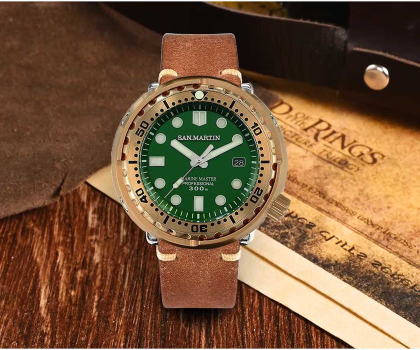 San Martin Tunа-Автоматичен часовник ,NH35,сапфир,300 м водоустойчив