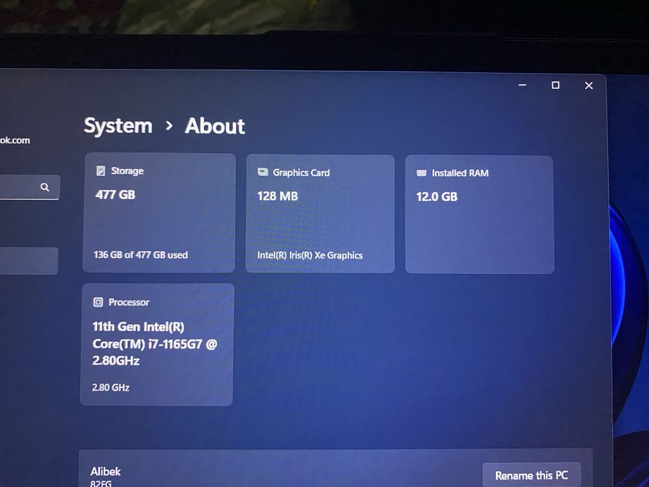 Lenovo intel core i7.  12/512