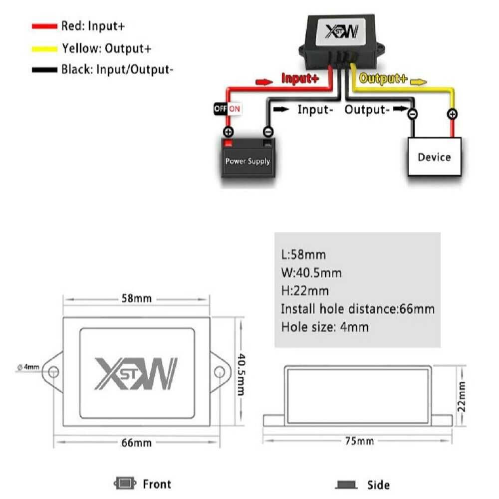 Convertor 15-72V in 12V DC-DC 5A 60W Nou ambalat!