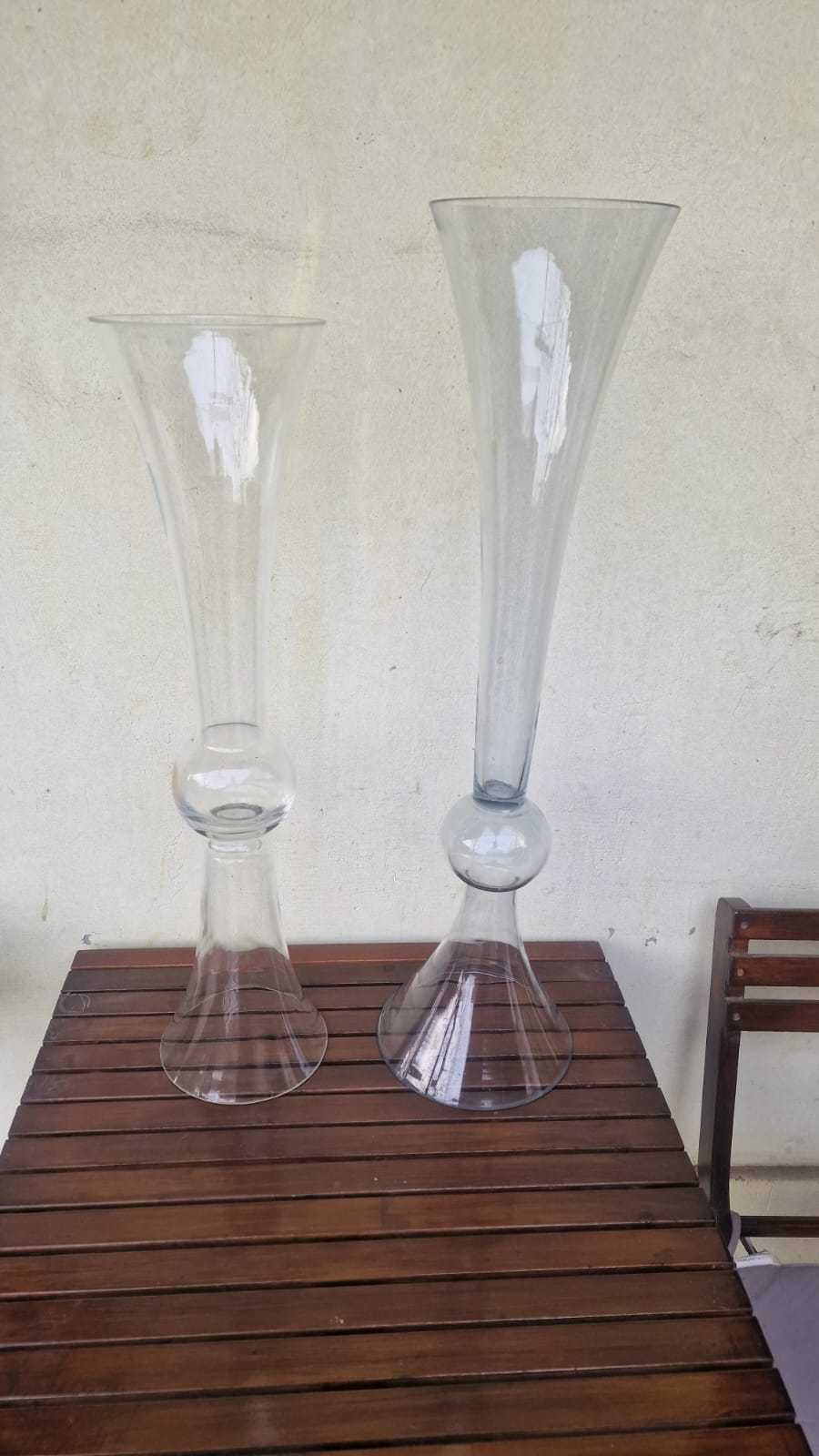 Vaza din Sticla Inalte Transparenta Evenimente, Nunta, Botez  H 60 cm