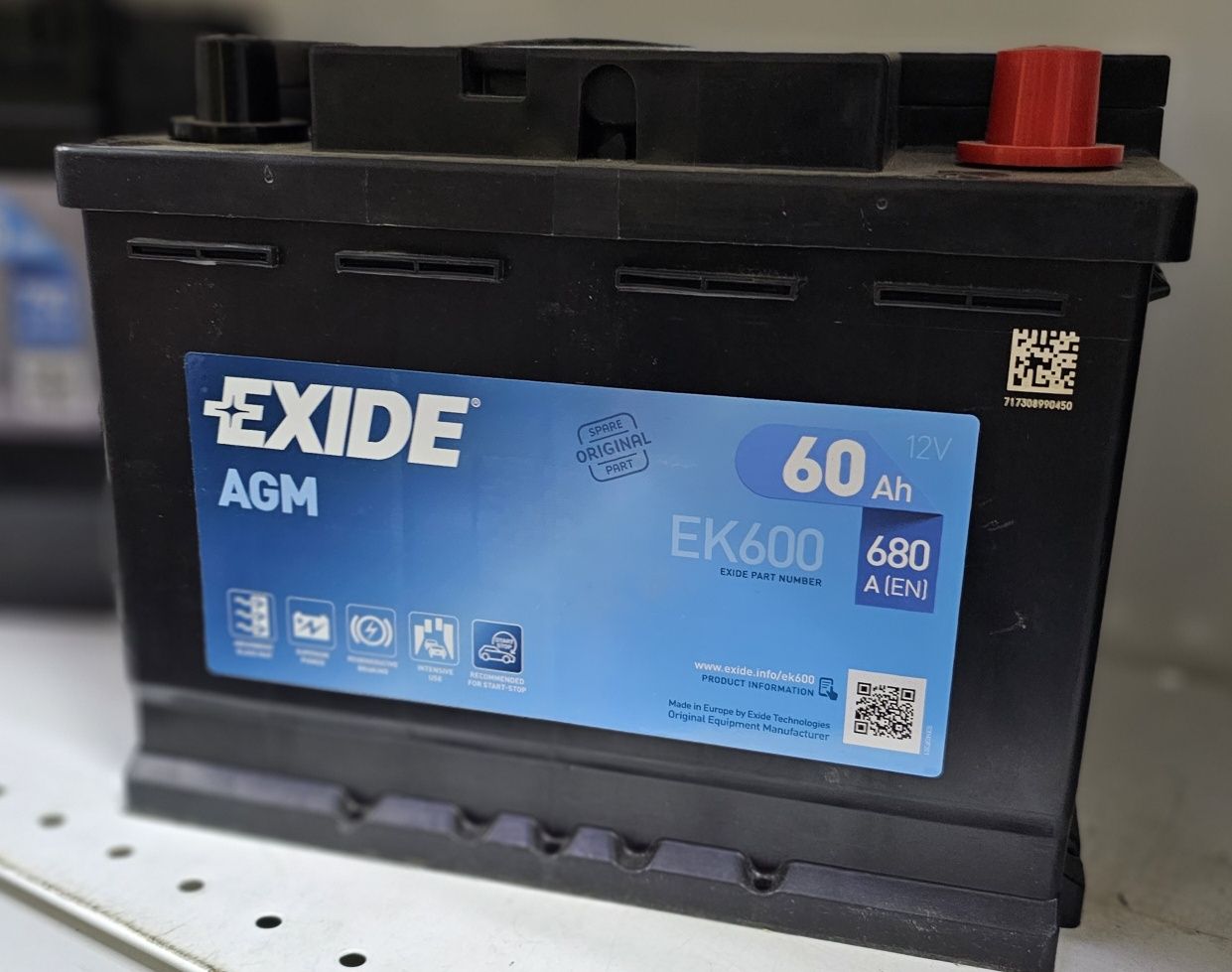 Аккумулятор  EXIDE AGM EK950 R+ 95Ah 850А (En)