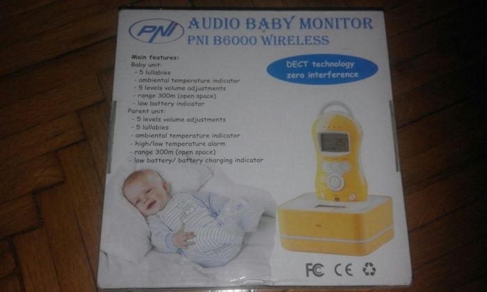 Audio Baby Monitor nou PNI B6000 Wireless, fara interferente, nou