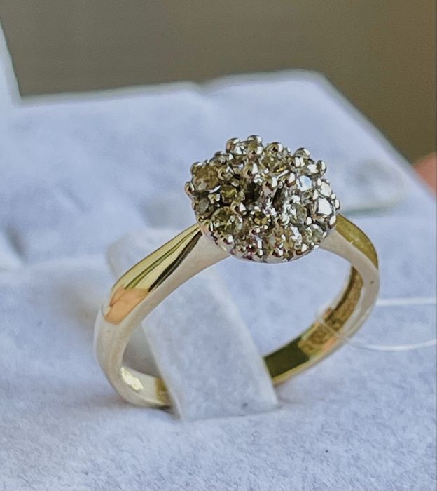 Кольцо золотое с бриллиантами 585 проба Россия