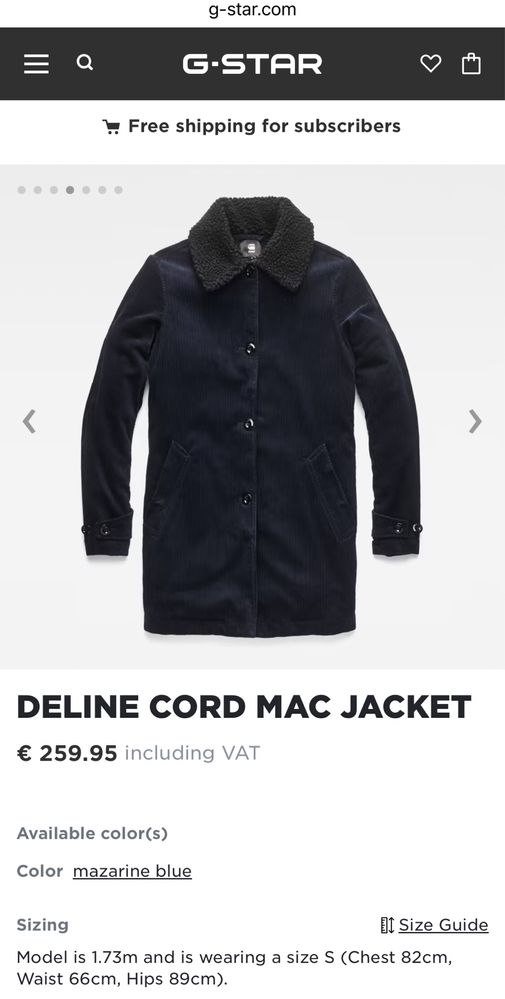 G-Star RAW Deline Cord Mac Jacket ОРИГИНАЛНО дамско пслто - M