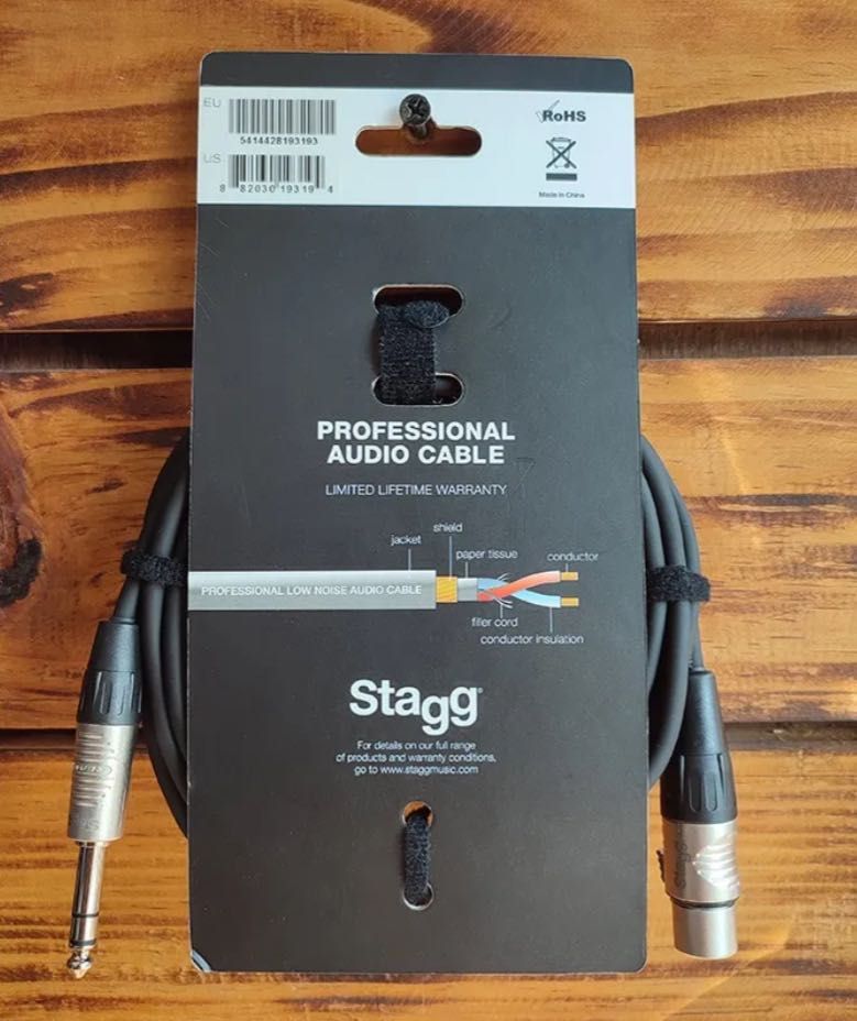 2 Броя Stagg Audio Cable TRS - 3m
