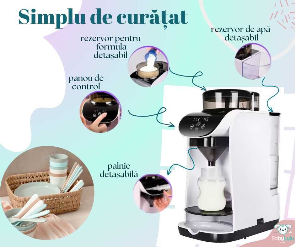 Espressor Lapte Praf pentru bebelusi cu Aplicatie Mobila BabyLulu
