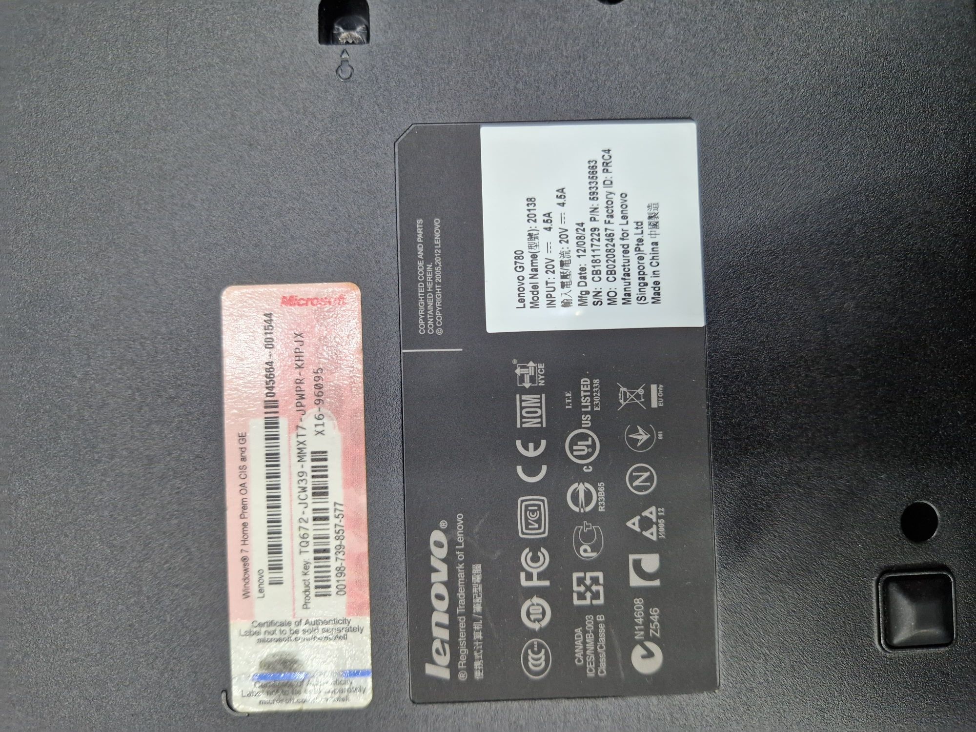 Продам ноутбук Lenovo G780
