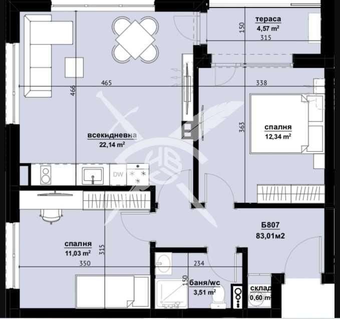 Продава се Тристаен апартамент в Бургас, Изгрев - 83 кв.м за 1157 €/кв.м - Снимка #1