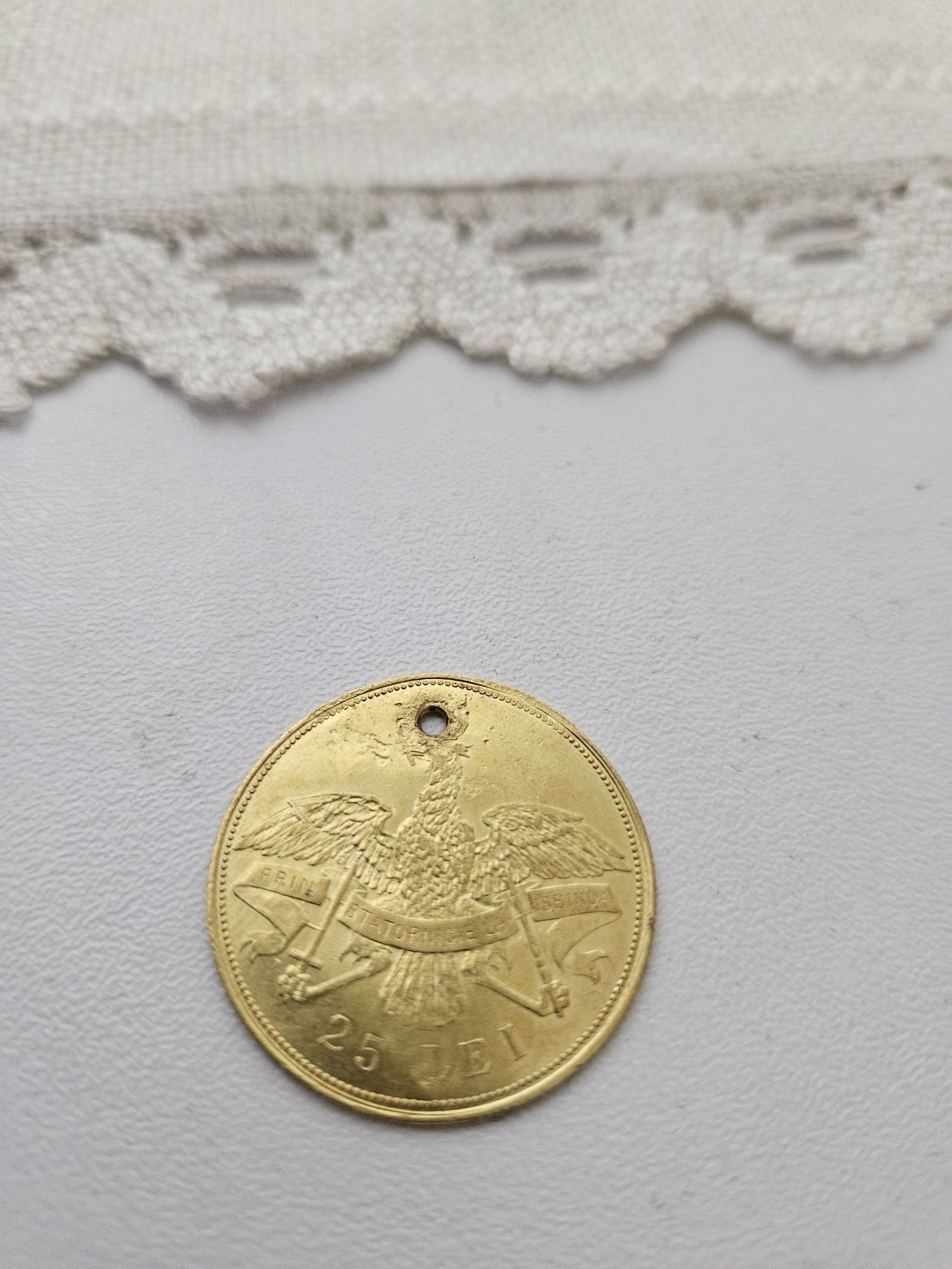25 lei 1906, monedă din aur, regele Carol I