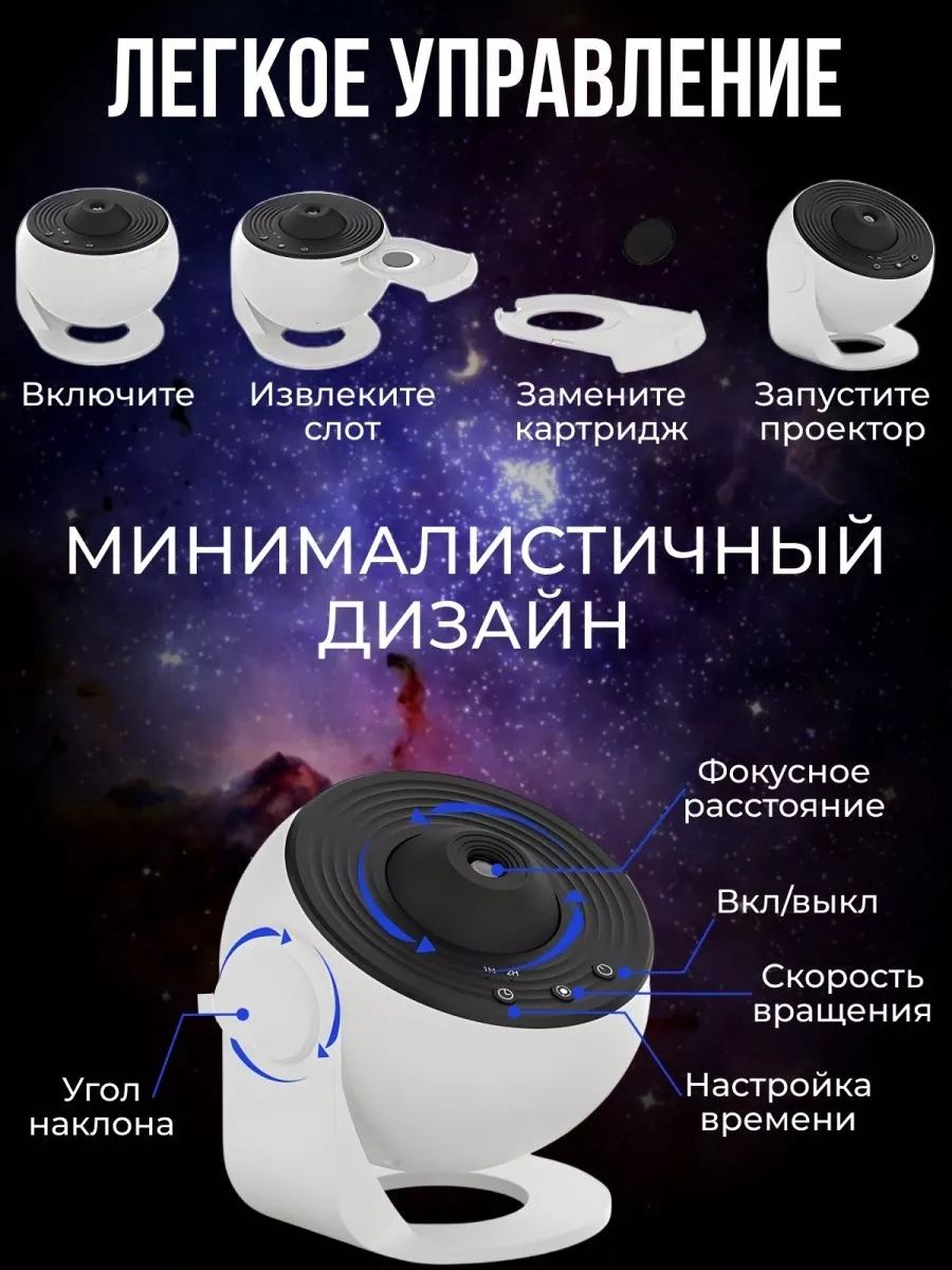 Проектор-планетарий Звездное небо HD 13 проекции