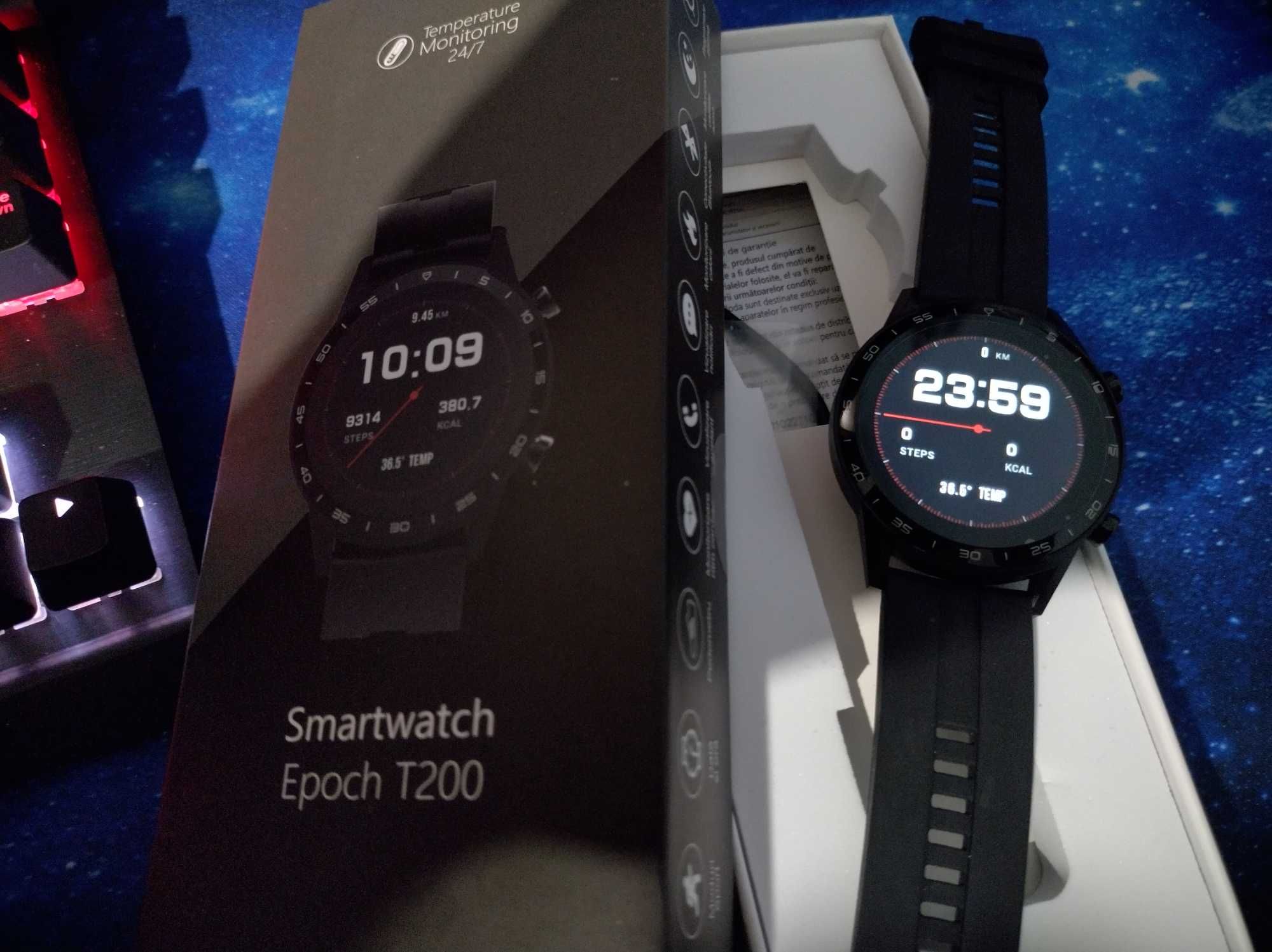 Smartwatch E-BODA Epoch T200, Android + iOS, silicon, Dark Sand