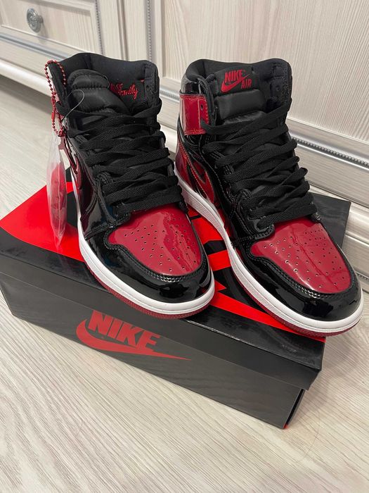 Adidasi Jordan 1 Patent Bred Nike Produs NOU PREMIUM