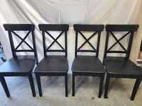 4 scaune IKEA Ingolf wenge negru