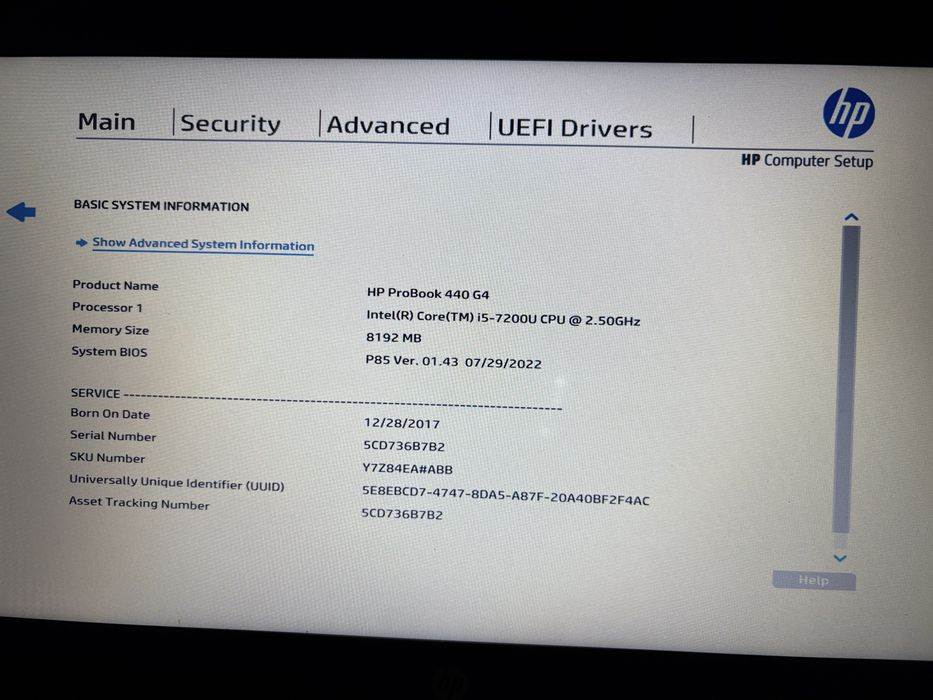 HP Probook 440 G4 fara hard