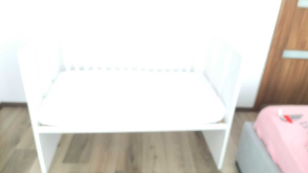 Pat din lemn pt bebelus + Saltea cocos 12 cm + Protectie impermeabila