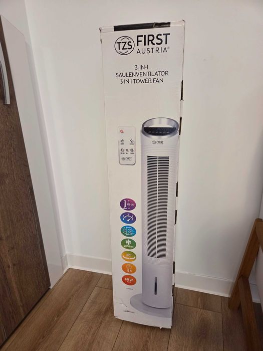 Ventilator turn si racitor de aer 2in1 First Austria, 60W, 3 viteze