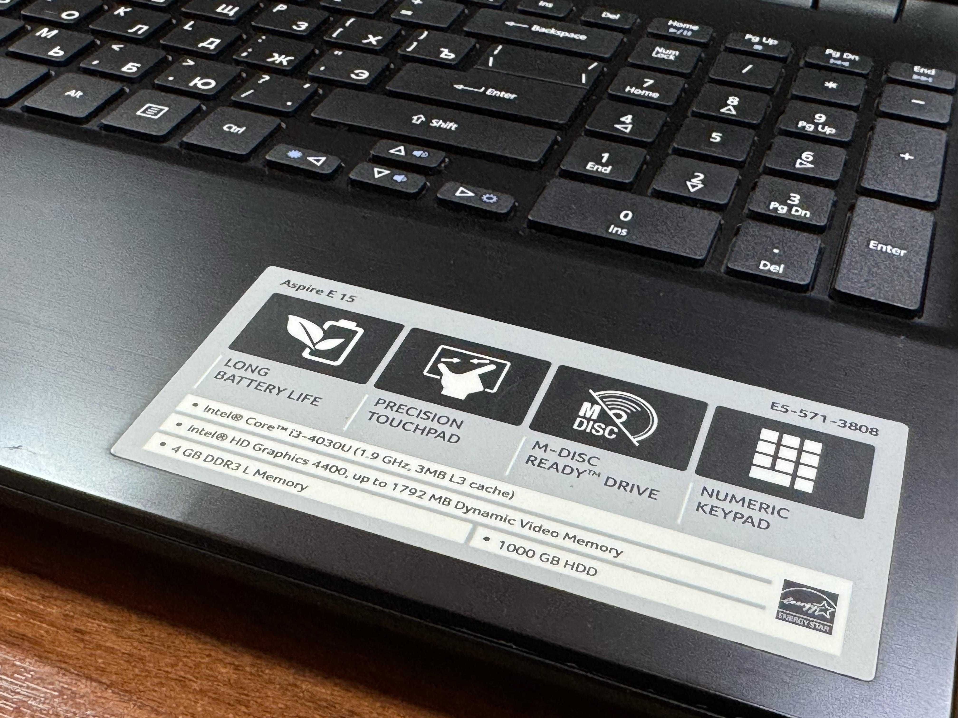 Acer Aspire E15 i3-3040u/6Gb/ssd256/hdd1Tb