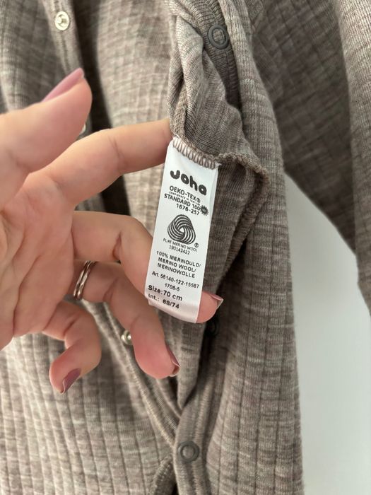 Salopeta de corp lana merino 4-9 luni