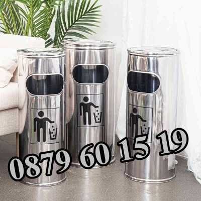 Външен иноксов пепелник, пепелник с кошче, височина 60 см / 3 размера/