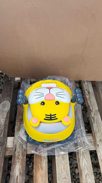 Olita scaunel pentru copii cu model Pisica cu mustati, galben