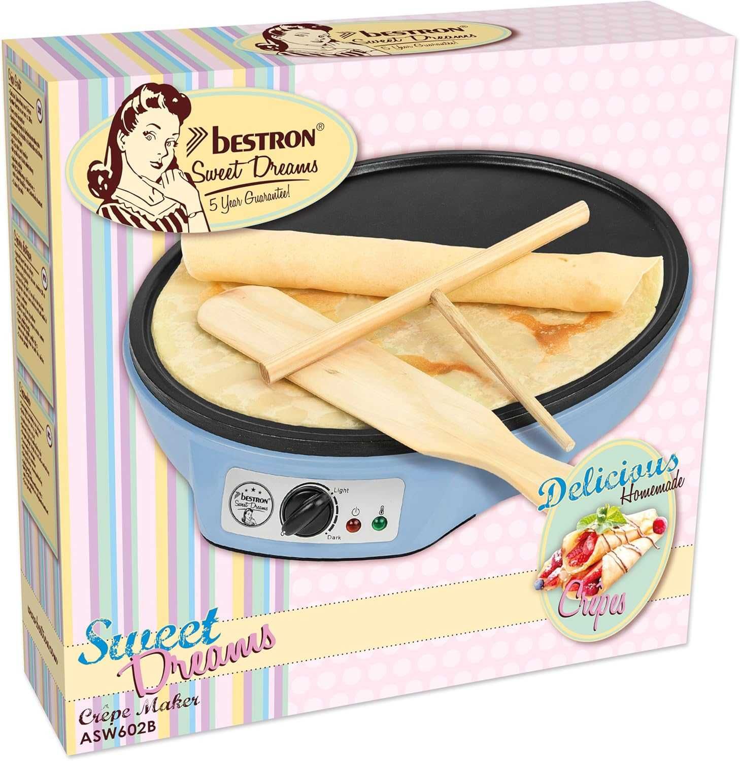 Котлон за палачинки Bestron диам. 30​​см, незалепващо покритие 1000W