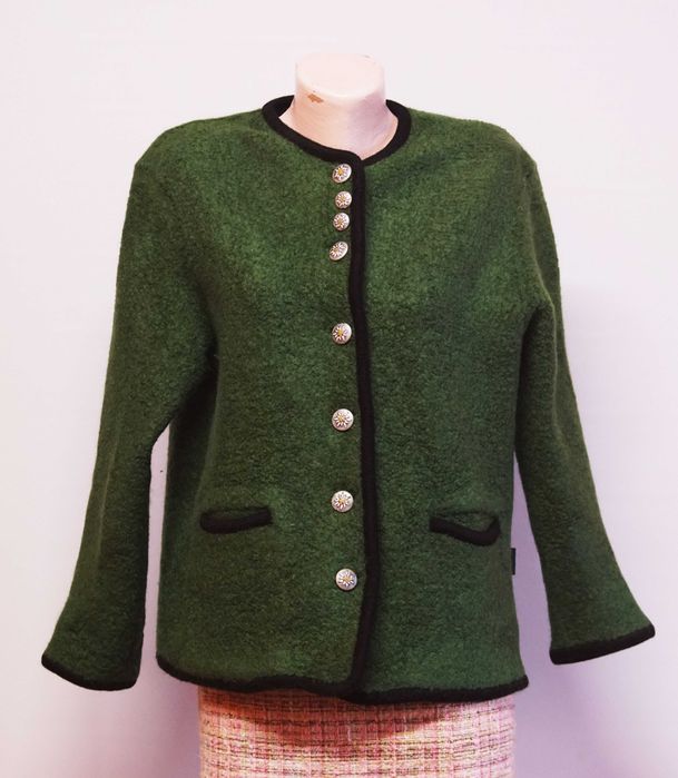 Jacheta Geiger verde cu broderie marimea 40