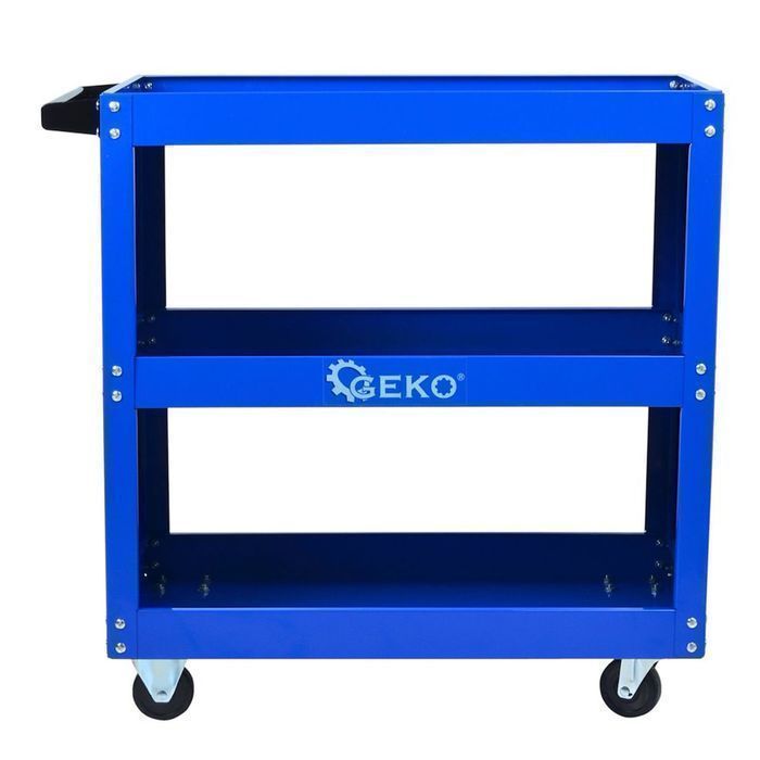 Carucior metalic mobil cu 3 rafturi si panouri laterale geko