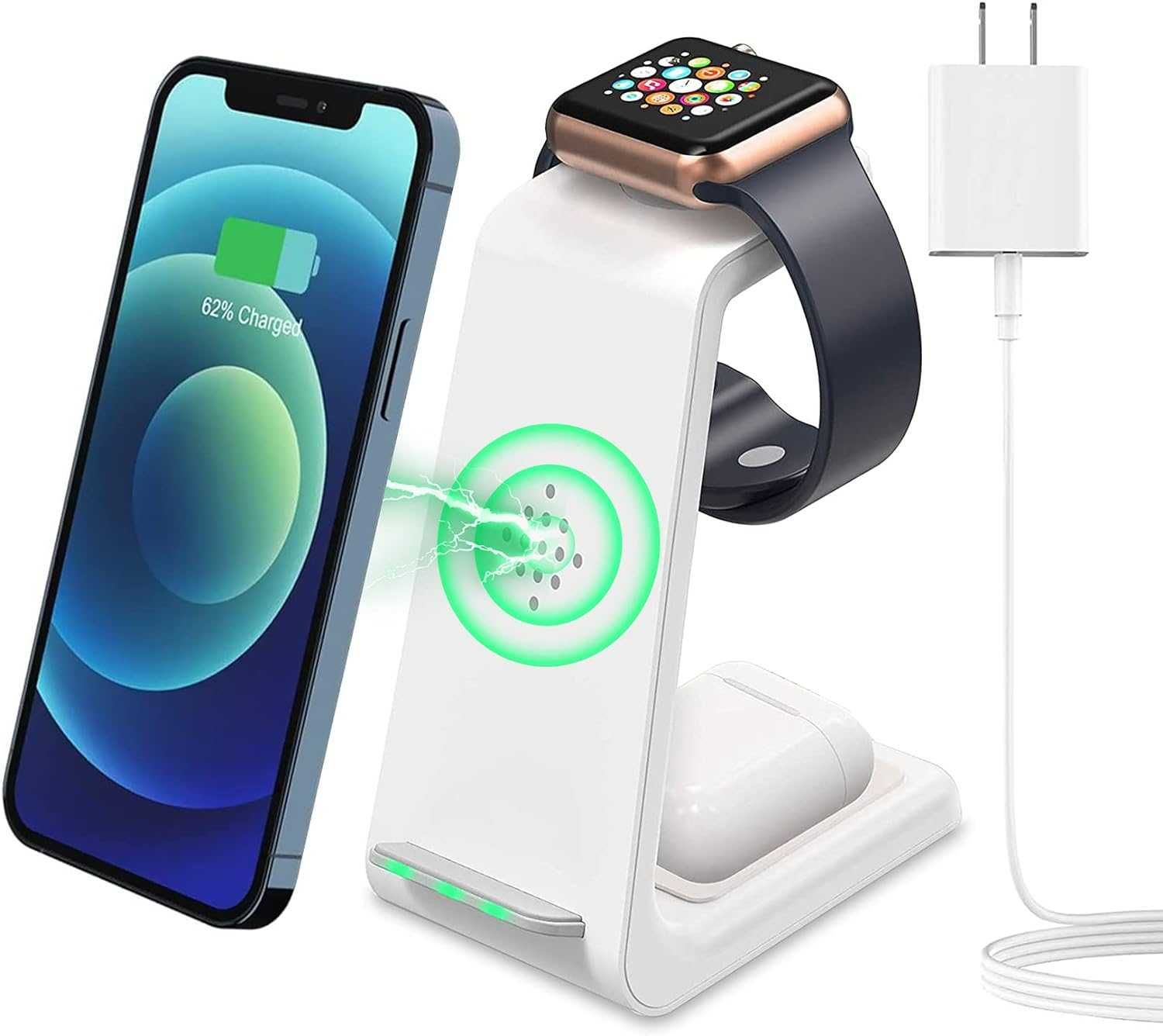 Ново поколение 3-в-1 Зарядно: iPhone, Android, Airpods и Apple Watch