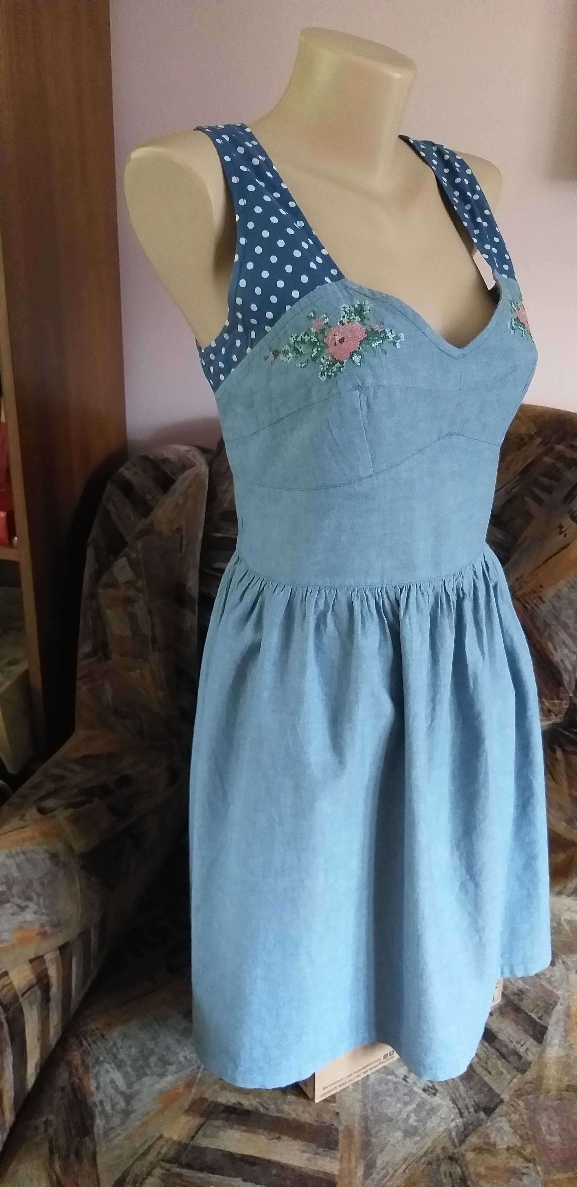 Rochie scurta denim vara albastra marimea 42 XL