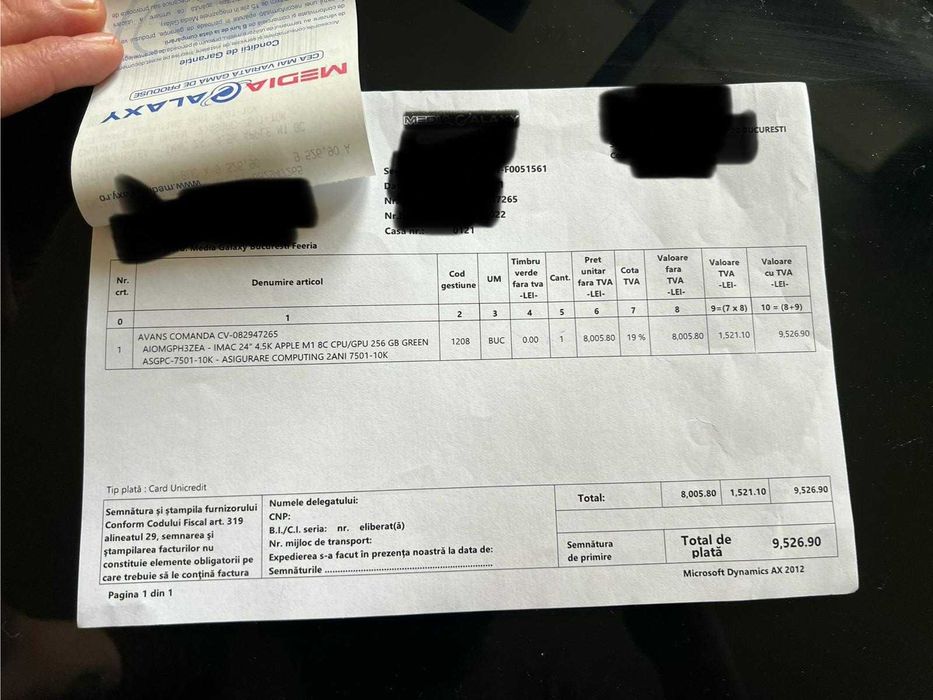 iMac 24” M1 2021 – Verde 8GB / 256GB –  mouse BT + ambalaj original