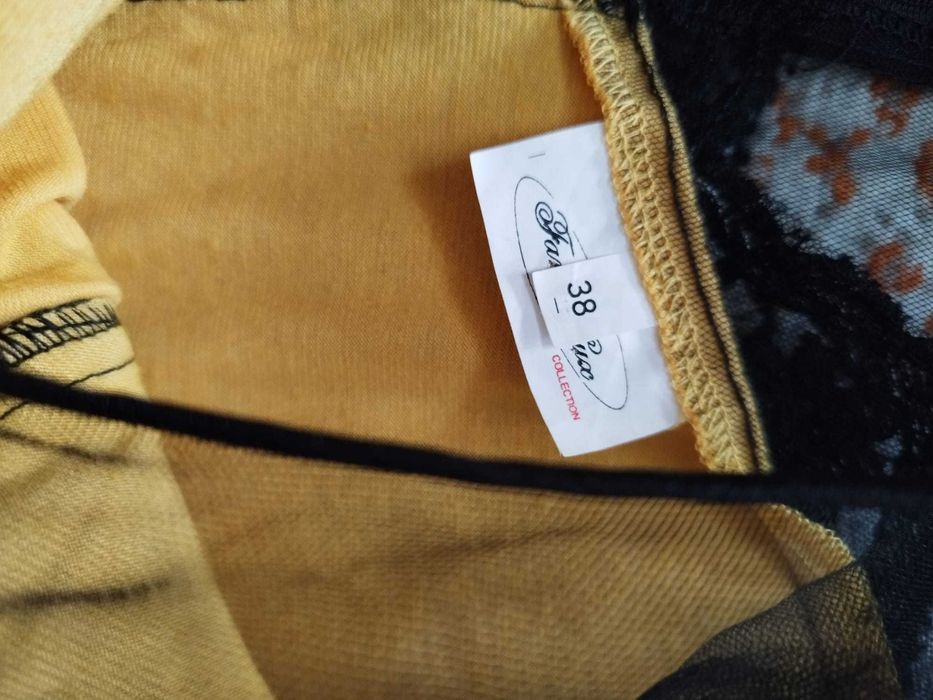 Rochie dama, ocazie, marimea 38, galben cu negru