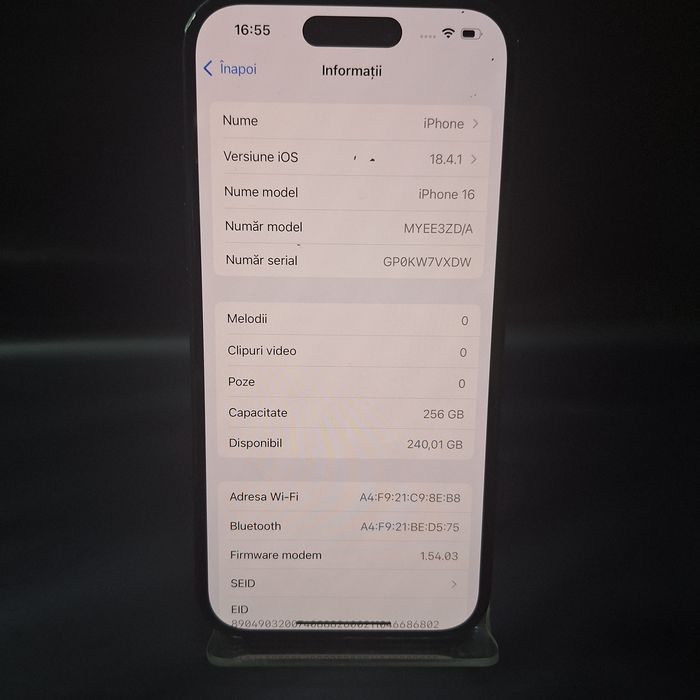 IPhone 16 256Gb 100% Baterie Garantie/Factura #48559