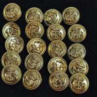 Set 19 nasturi aurii tema navala - marina - din plastic  TRANSP GRATIS