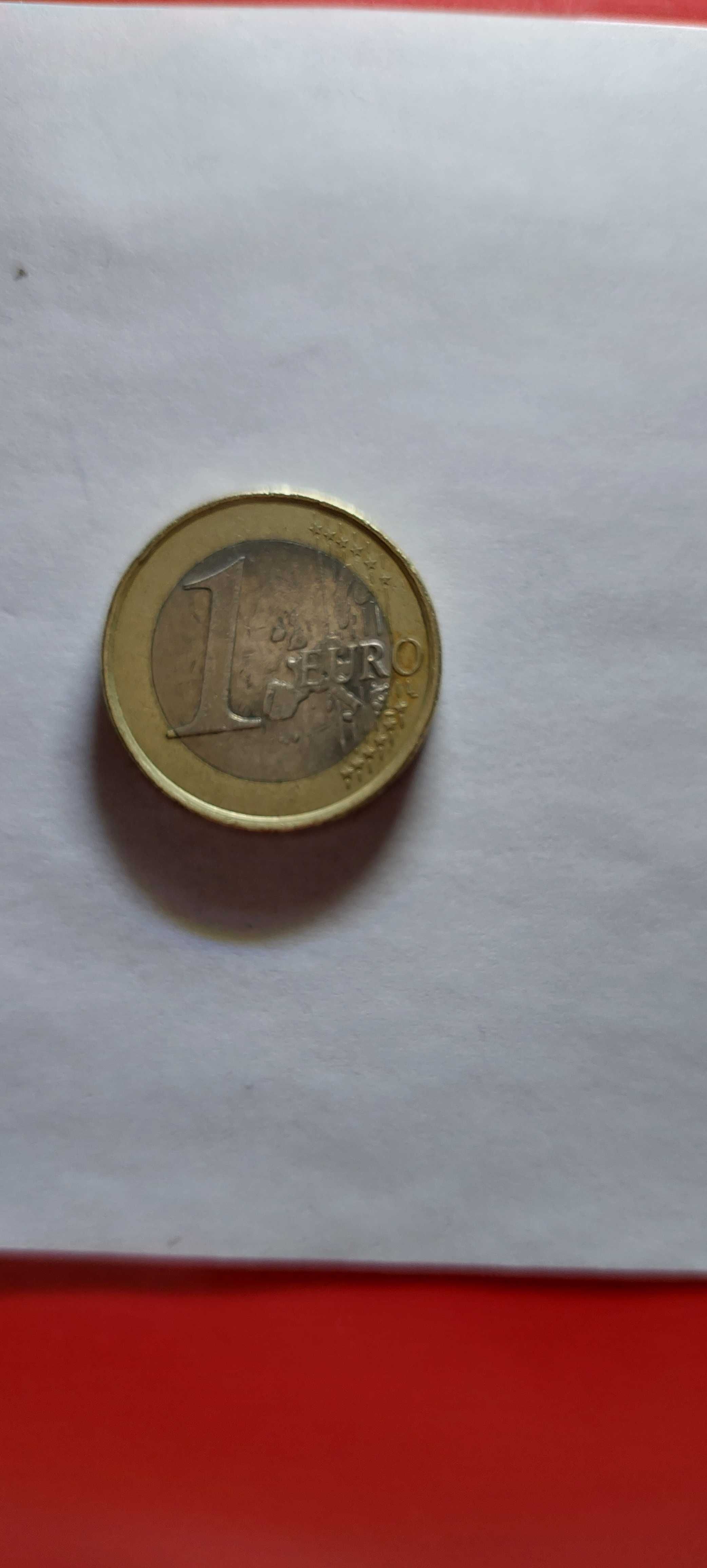 Moneda valoare 1 euro, anul 2002 + monedă 10 euro cenți, 2003