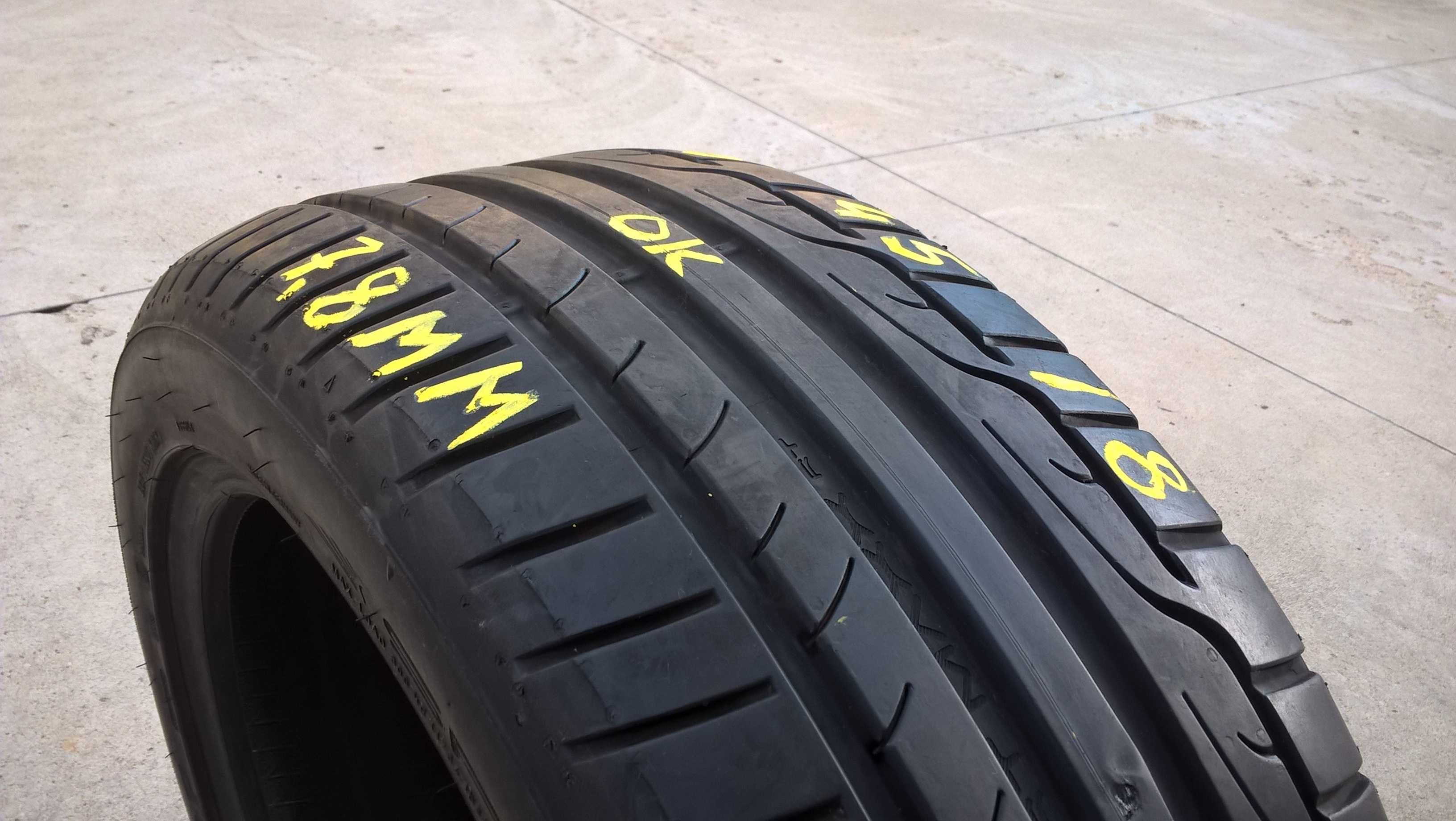 O anvelopa de vara 245 45 18 dunlop sport maxx RT profil 7,8 mm