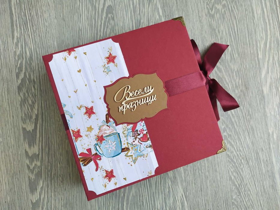 Коледен скрапбук албум във винтидж стил, ръчна изработка /54.5