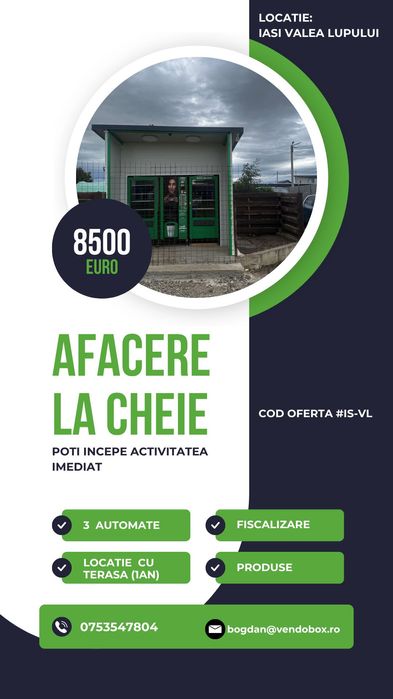 afacere la cheie locatii cu automate de vending - CHIRIE ZERO
