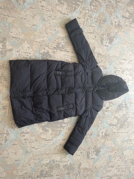 Пуховик зимний темно серая размер 50/52 теплая в идеальном состоянии