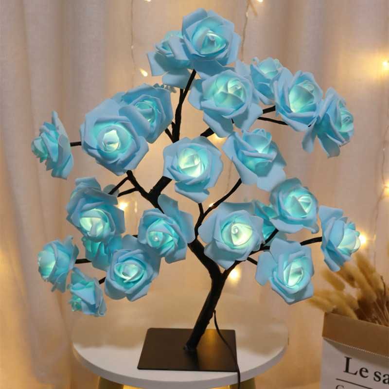 Декоративна нощна лампа с рози