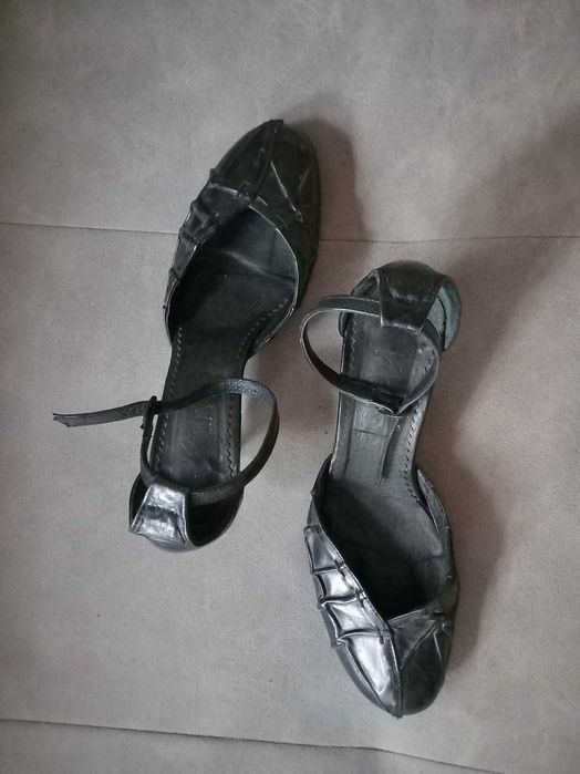 Дамски обувки от естествена кожа, с удобно токче, № 38