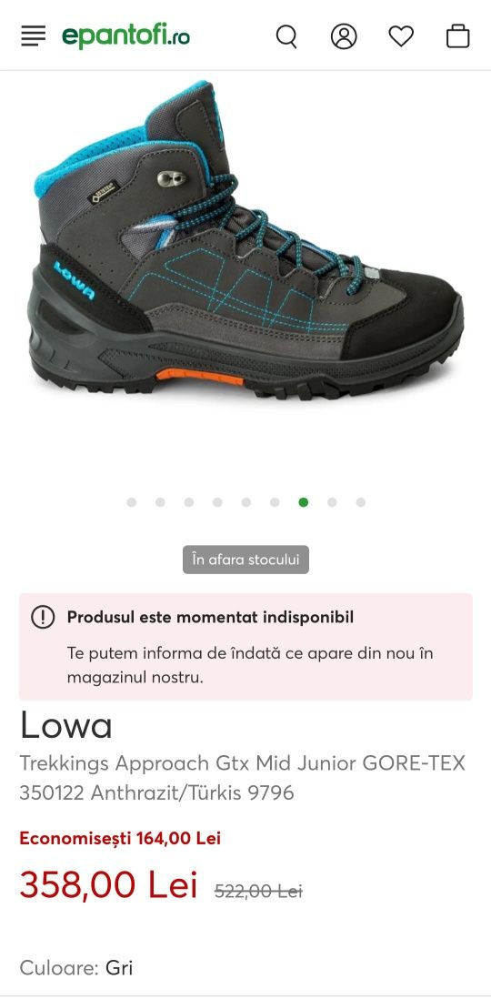 Ghete LOWA Approach GTX MID Jr. impermeabile Gore-Tex nr 37 EU unisex