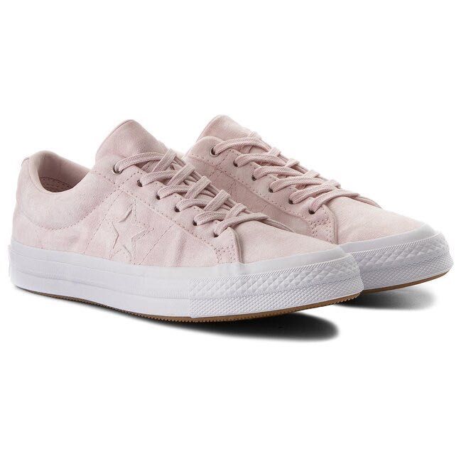 Converse One Star Ox Barely Rose & White/ велурени кецове